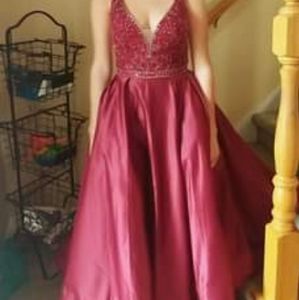 Burgundy gown